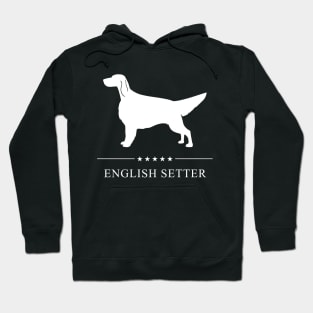 English Setter Dog White Silhouette Hoodie